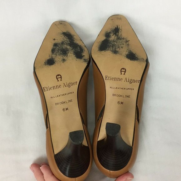 Etienne Aigner Heels 6 M Brown Leather Brookline - Picture 7 of 7